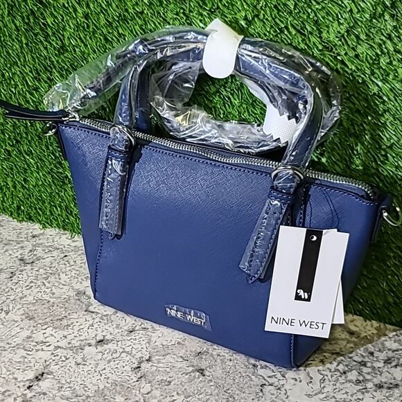 Nine West Kylee Mini Tote Crossbody Dark Denim - Picture 4 of 8